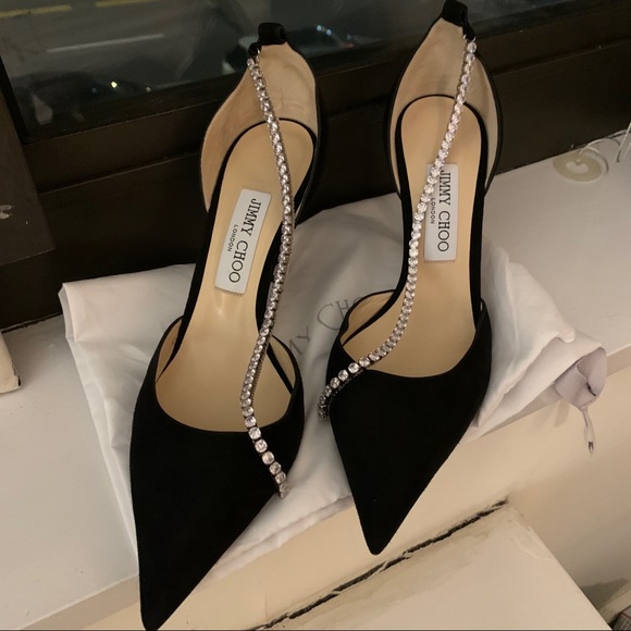 Jimmy Choo Shoes - Jimmy Choo black satin pointed heels US size 8